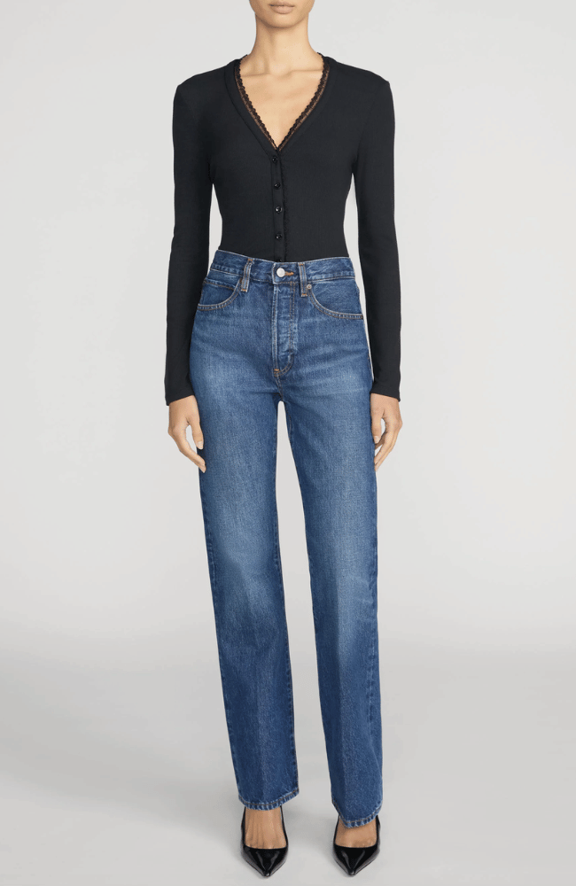 RIB TRIM CARDI in BLACK-FRAME-FLOW BY NICOLE CANADA