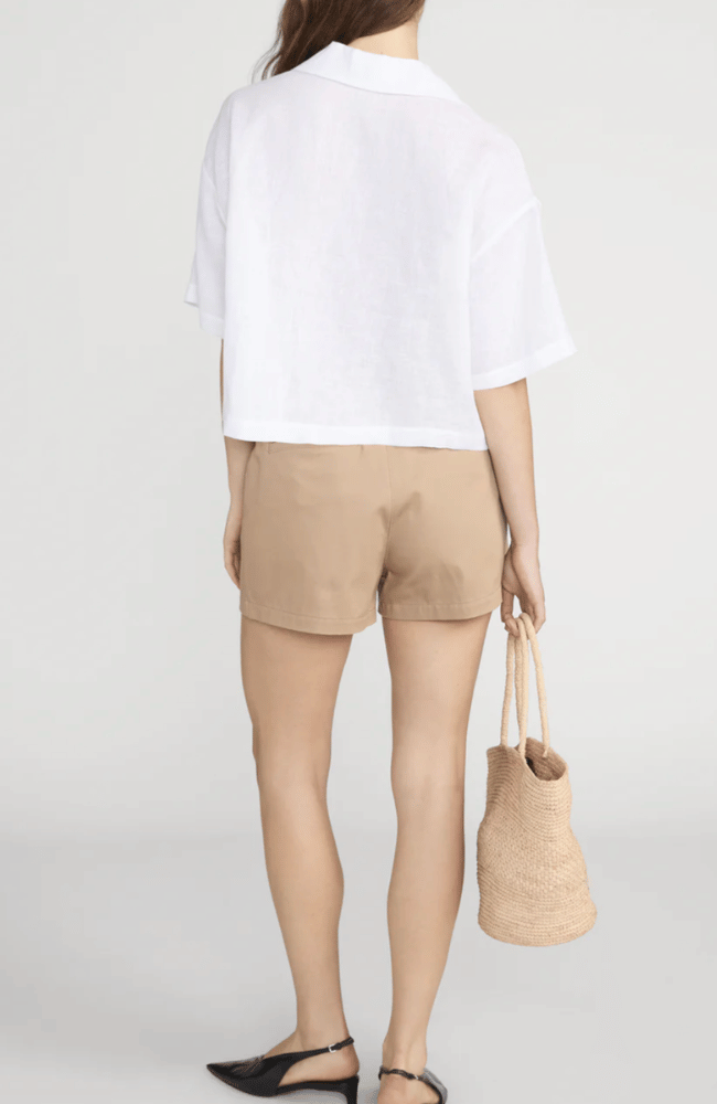 THE LINEN POCKET SHIRT WHITE-FRAME-FLOW BY NICOLE CANADA