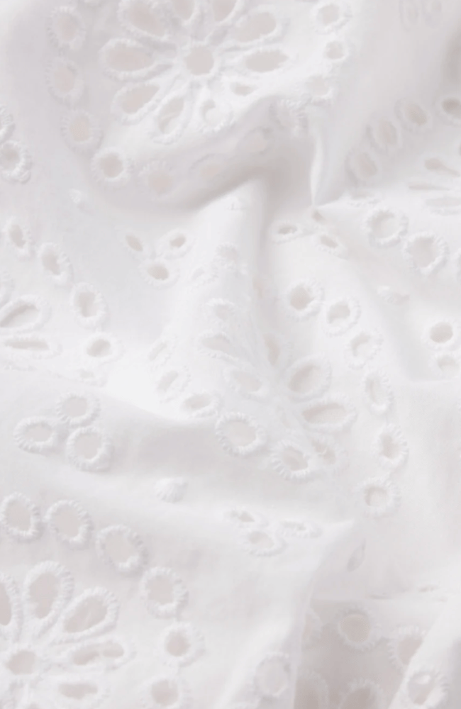 THE SOLSTICE EYELET BLOUSE in WHITE-FRAME-FLOW BY NICOLE CANADA