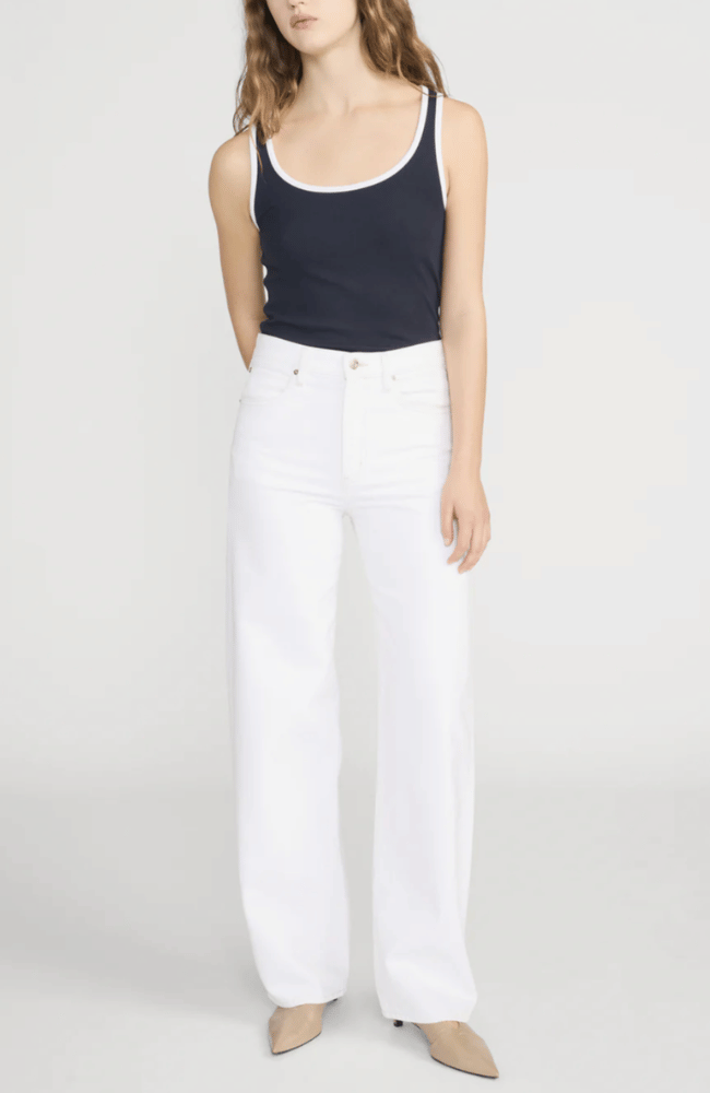THE SPORTY TANK in NAVY-FRAME-FLOW BY NICOLE CANADA