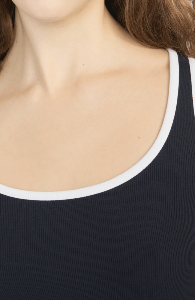 THE SPORTY TANK in NAVY-FRAME-FLOW BY NICOLE CANADA