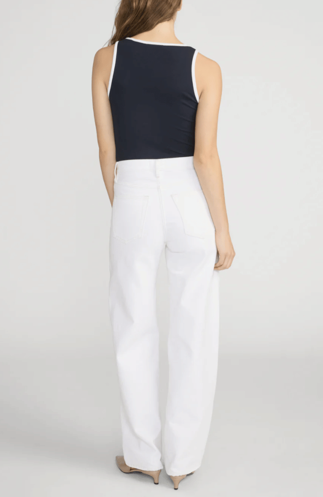 THE SPORTY TANK in NAVY-FRAME-FLOW BY NICOLE CANADA