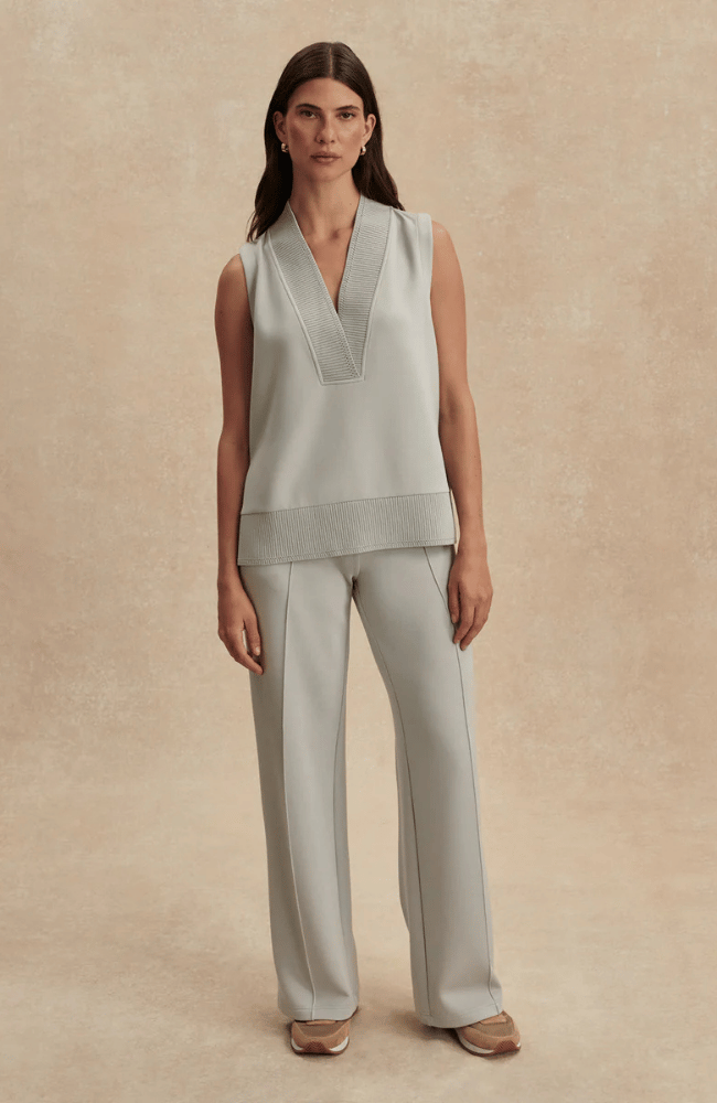 FREIDA V NECK TANK in BLUE CLAY-Varley-FLOW BY NICOLE CANADA