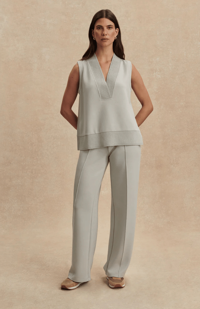 FREIDA V NECK TANK in BLUE CLAY-Varley-FLOW BY NICOLE CANADA