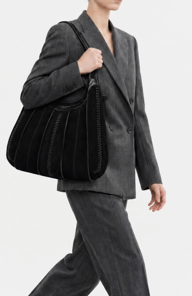 DUA SUEDE HANDBAG in BLACK-GIANNI CHIARINI FIRENZE-FLOW BY NICOLE CANADA