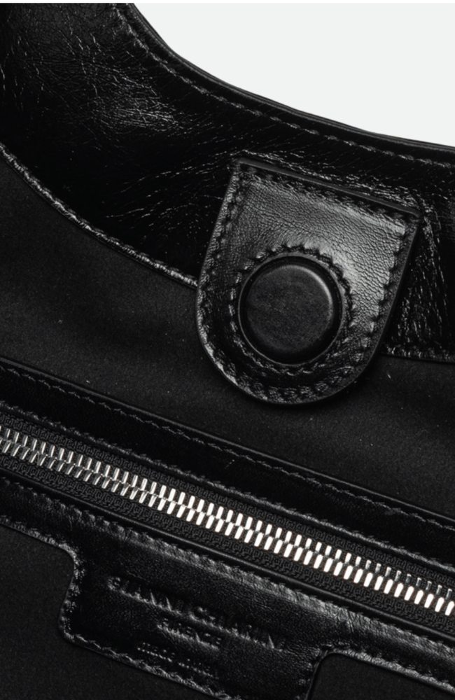 DUA SUEDE HANDBAG in BLACK-GIANNI CHIARINI FIRENZE-FLOW BY NICOLE CANADA