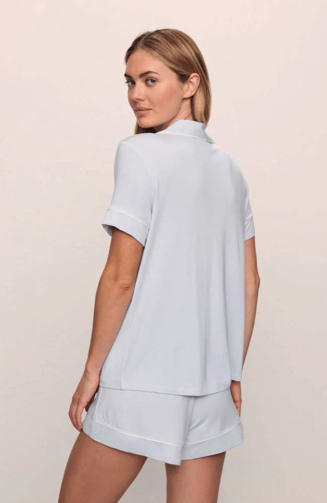 GISELE- THE RELAXED SHORT PJ SET in ICE BLUE/IVORY-EBERJEY-FLOW BY NICOLE CANADA