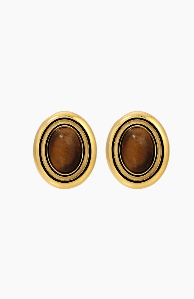 PRIZE EARRINGS in TIGER EYE-HEAVEN MAYHEM-FLOW BY NICOLE CANADA