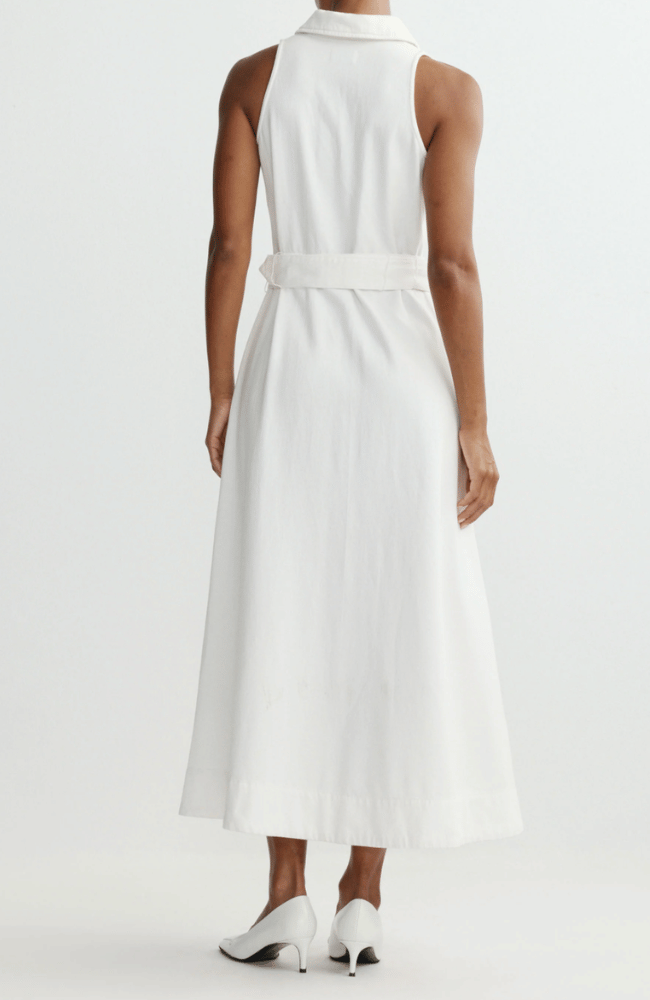 HELENA DRESS MIDI in WHITE AURA-DL1961-FLOW BY NICOLE CANADA
