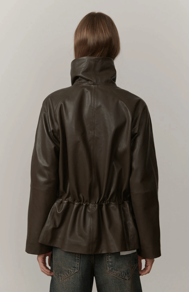 OSCAR LEATHER JACKET in EARTH-HERSKIND-FLOW BY NICOLE CANADA