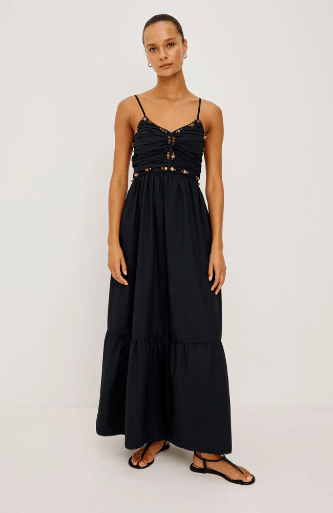 IVANA DRESS in BLACK-RAILS-FLOW BY NICOLE CANADA