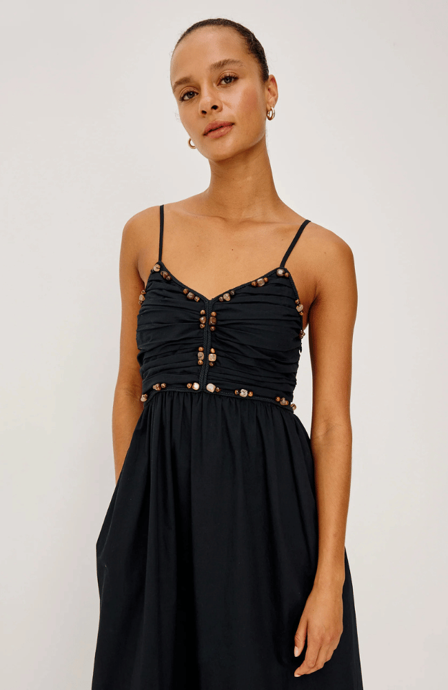 IVANA DRESS in BLACK-RAILS-FLOW BY NICOLE CANADA