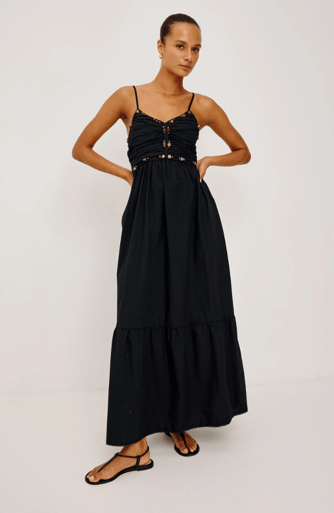 IVANA DRESS in BLACK-RAILS-FLOW BY NICOLE CANADA
