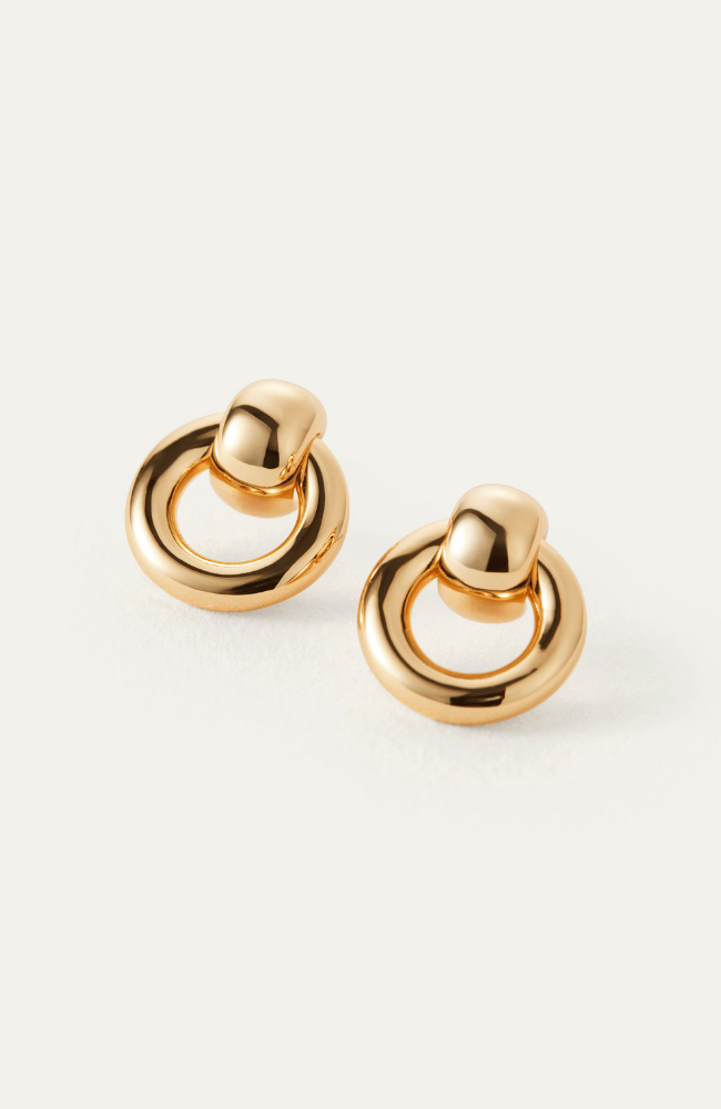 MINI PUFFY FAYE KNOCKER EARRINGS in GOLD