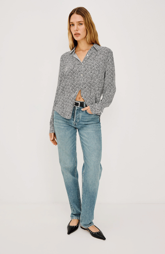 JOSEPHINE SHIRT in IVORY MICRO SPOTS-RAILS-FLOW BY NICOLE CANADA