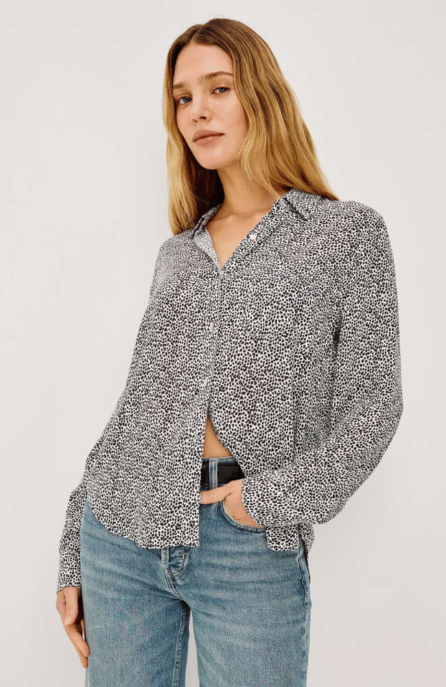 JOSEPHINE SHIRT in IVORY MICRO SPOTS-RAILS-FLOW BY NICOLE CANADA