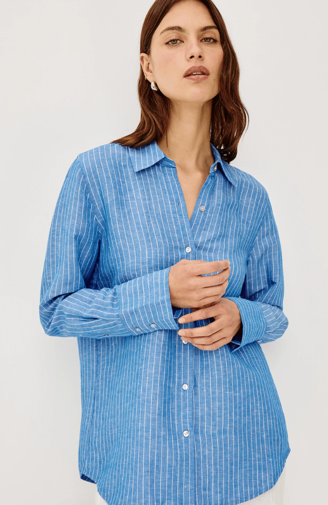 KNOX SHIRT in AVALON STRIPE-RAILS-FLOW BY NICOLE CANADA