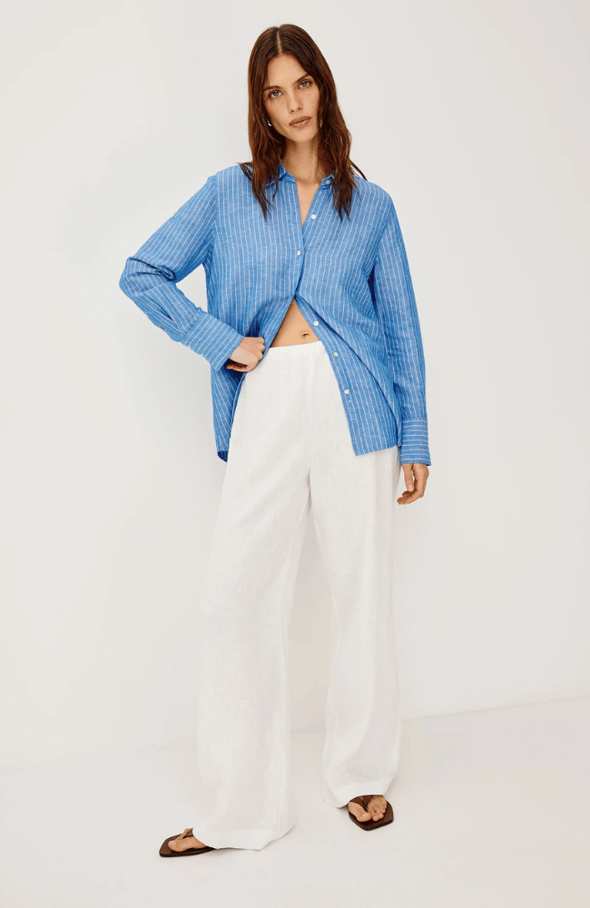 KNOX SHIRT in AVALON STRIPE-RAILS-FLOW BY NICOLE CANADA