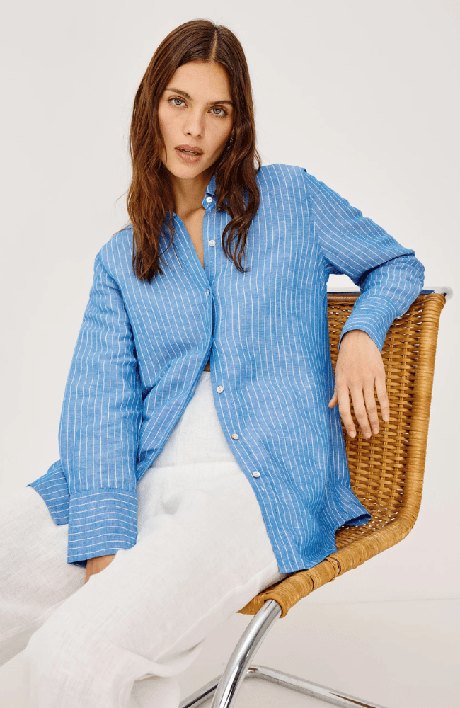 KNOX SHIRT in AVALON STRIPE-RAILS-FLOW BY NICOLE CANADA