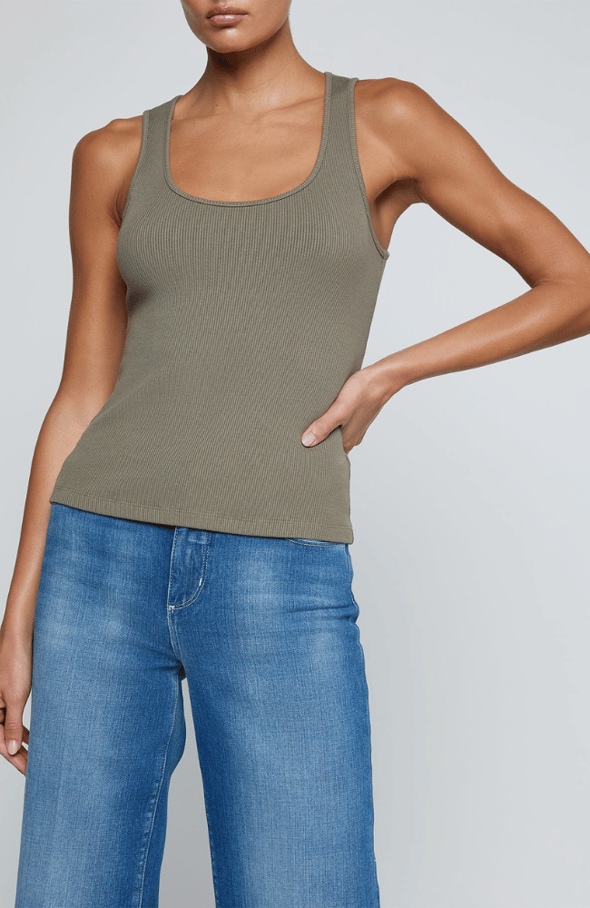 ADIRA SCOOP TANK in SMOKEY OLIVE