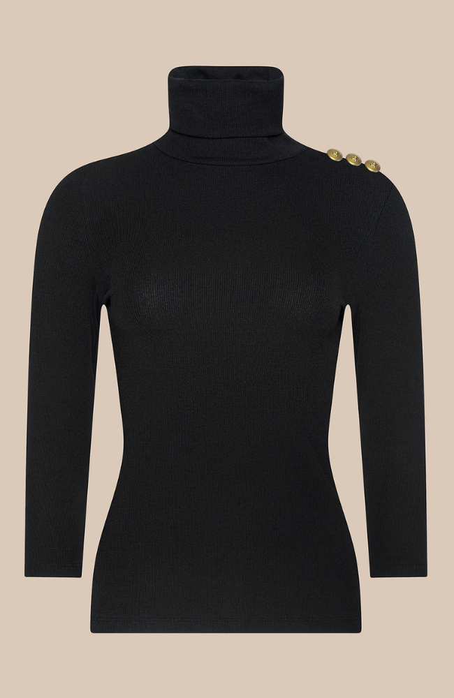 AJA TURTLENECK in BLACK/GOLD