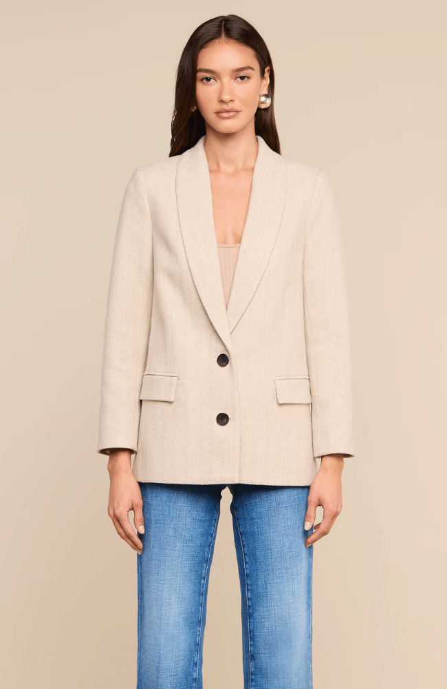 AMELIE BLAZER in CAPPUCCINO/IVORY TWEED