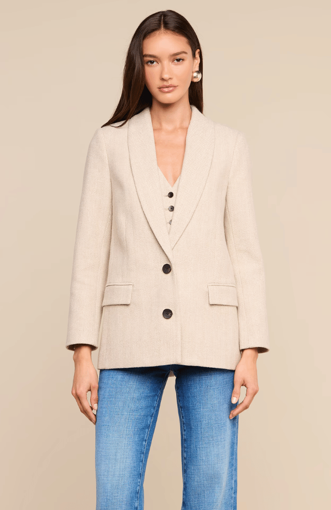 AMELIE BLAZER in CAPPUCCINO/IVORY TWEED