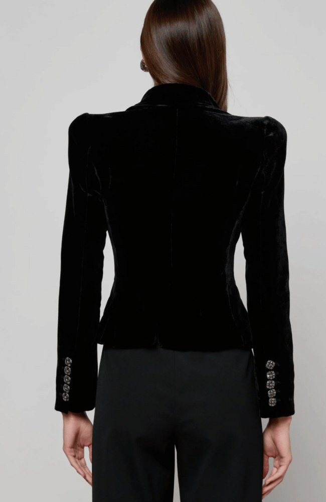 BETHANY VELVET BLAZER in BLACK-L'AGENCE-FLOW BY NICOLE CANADA