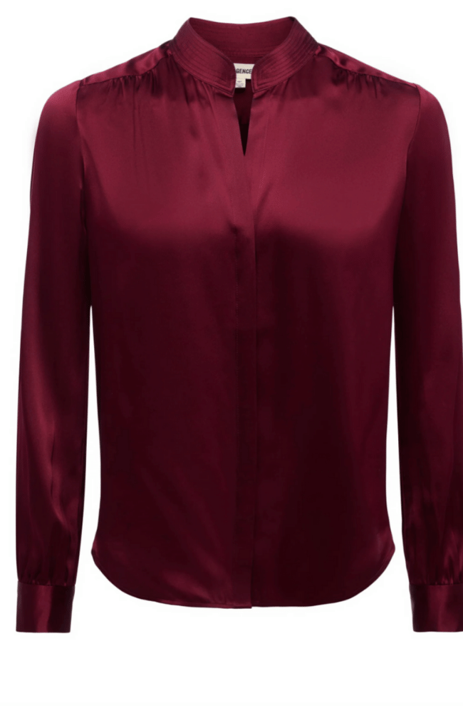 BIANCA SILK BLOUSE in DARK PORT-L'AGENCE-FLOW BY NICOLE CANADA