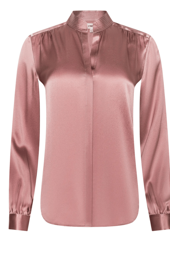 BIANCA SILK BLOUSE in MAUVE ROSE-L'AGENCE-FLOW BY NICOLE CANADA