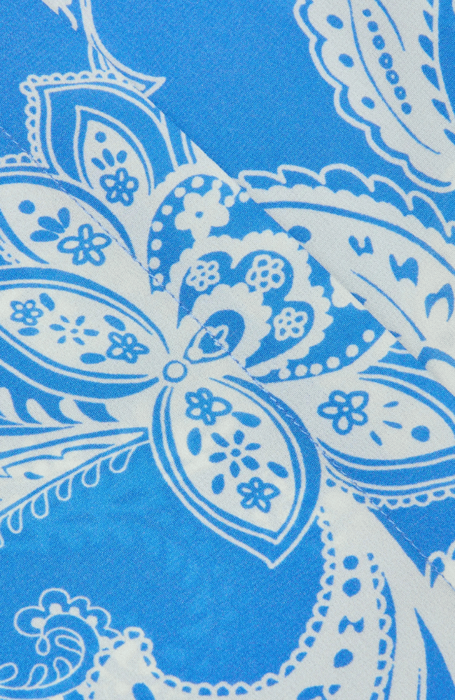 CAMERON SILK SHIRT DRESS in REGATTA BLUE/IVORY LARGE PAISLEY-L'AGENCE-FLOW BY NICOLE CANADA