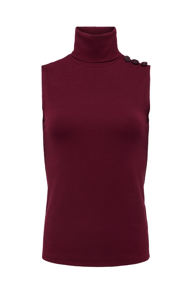 CECI SLEEVELESS TURTLENECK in DARK PORT-L'AGENCE-FLOW BY NICOLE CANADA