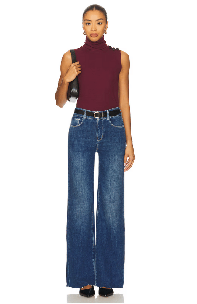 CECI SLEEVELESS TURTLENECK in DARK PORT-L'AGENCE-FLOW BY NICOLE CANADA