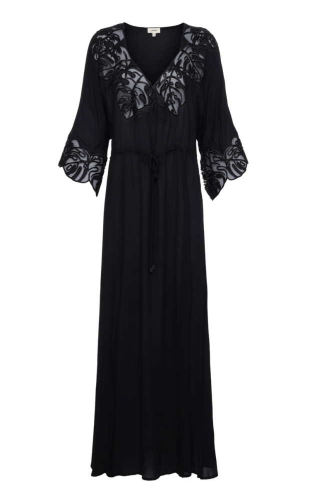 DEANNA EMBELLISHED MAXI DRESS in BLACK-L'AGENCE-FLOW BY NICOLE CANADA