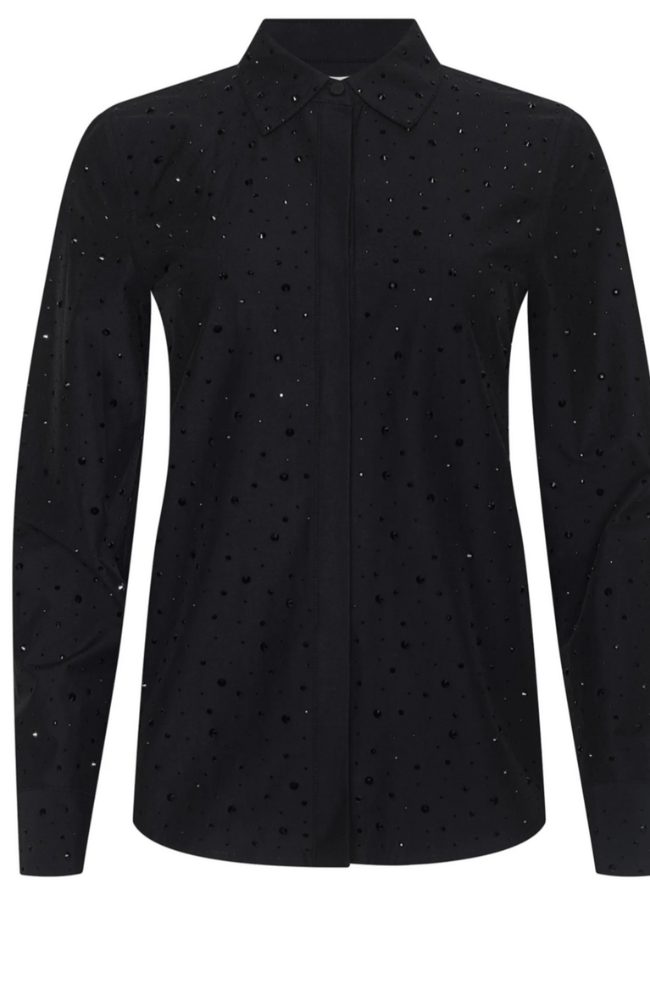 ELLERY CRYSTAL SHIRT in BLACK-L'AGENCE-FLOW BY NICOLE CANADA