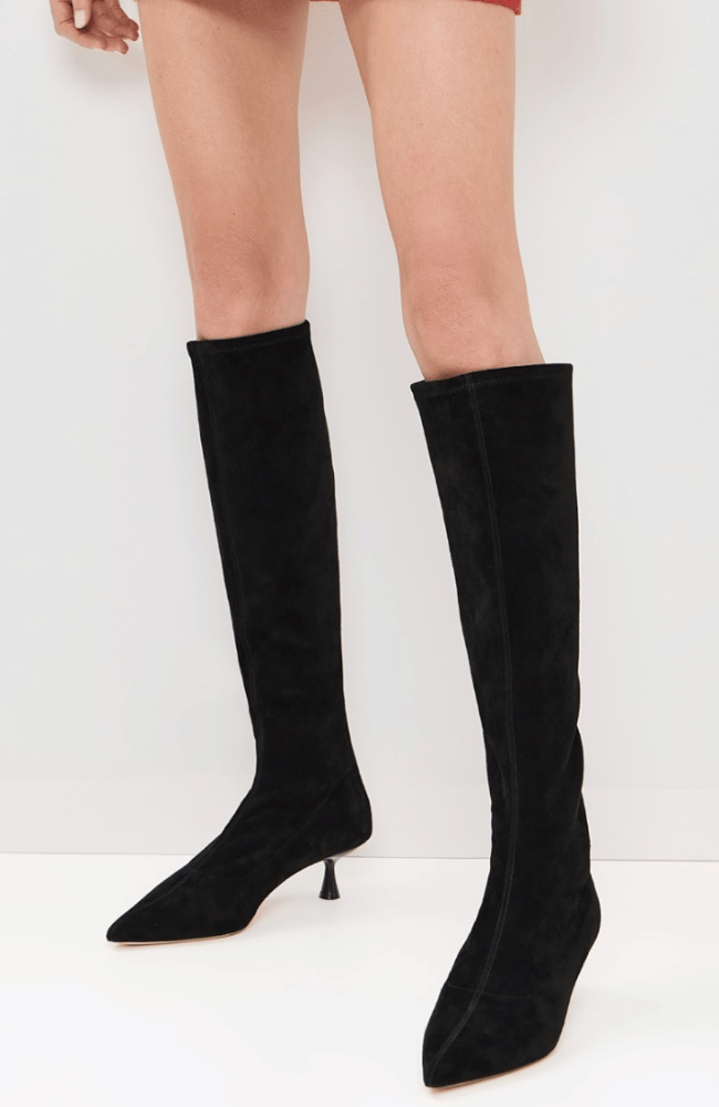 EMILIE BLACK SUEDE TALL BOOT-L'AGENCE-FLOW BY NICOLE CANADA