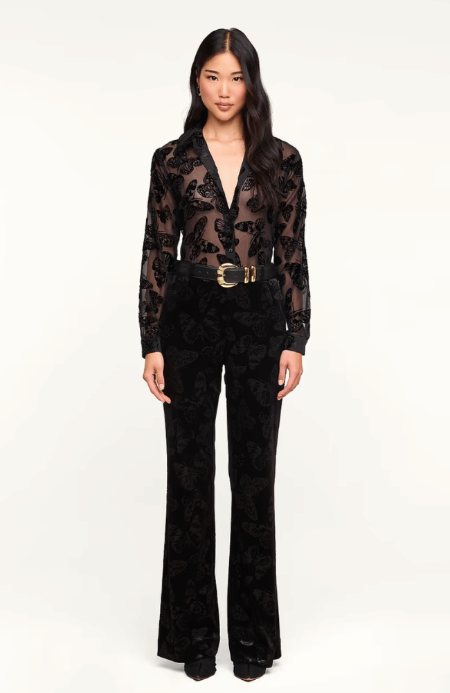FRANCES BOOTCUT TROUSER in BLACK BUTTERFLY-L'AGENCE-FLOW BY NICOLE CANADA