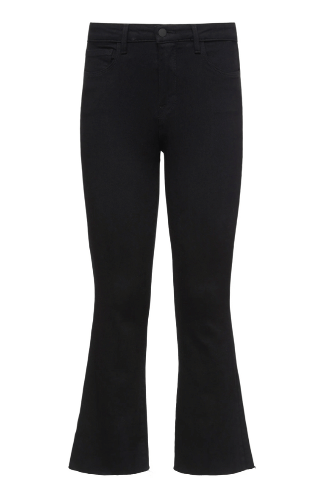 KENDRA CROPPED FLARE JEAN in BLACK-L'AGENCE-FLOW BY NICOLE CANADA