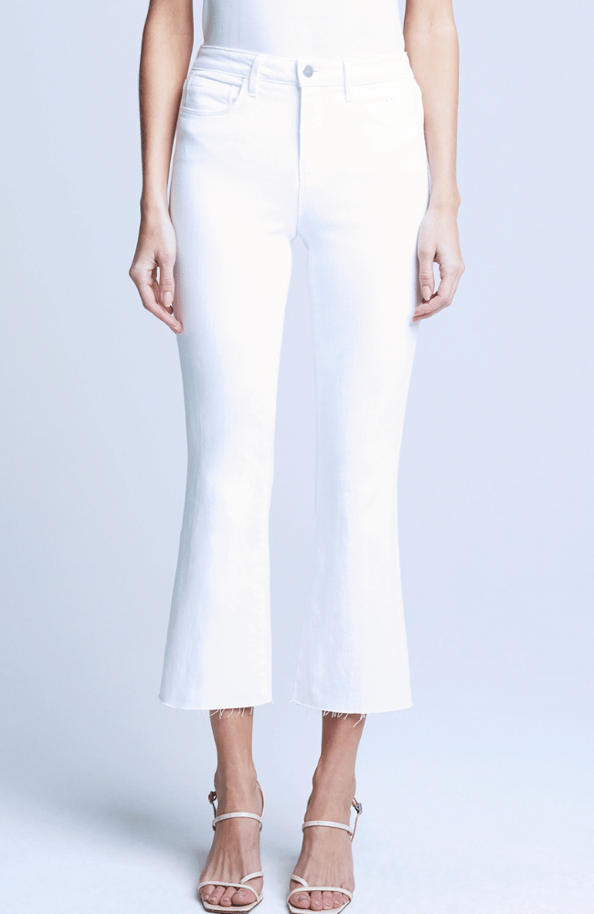 KENDRA CROPPED FLARE JEAN in BLANC-L'AGENCE-FLOW BY NICOLE CANADA