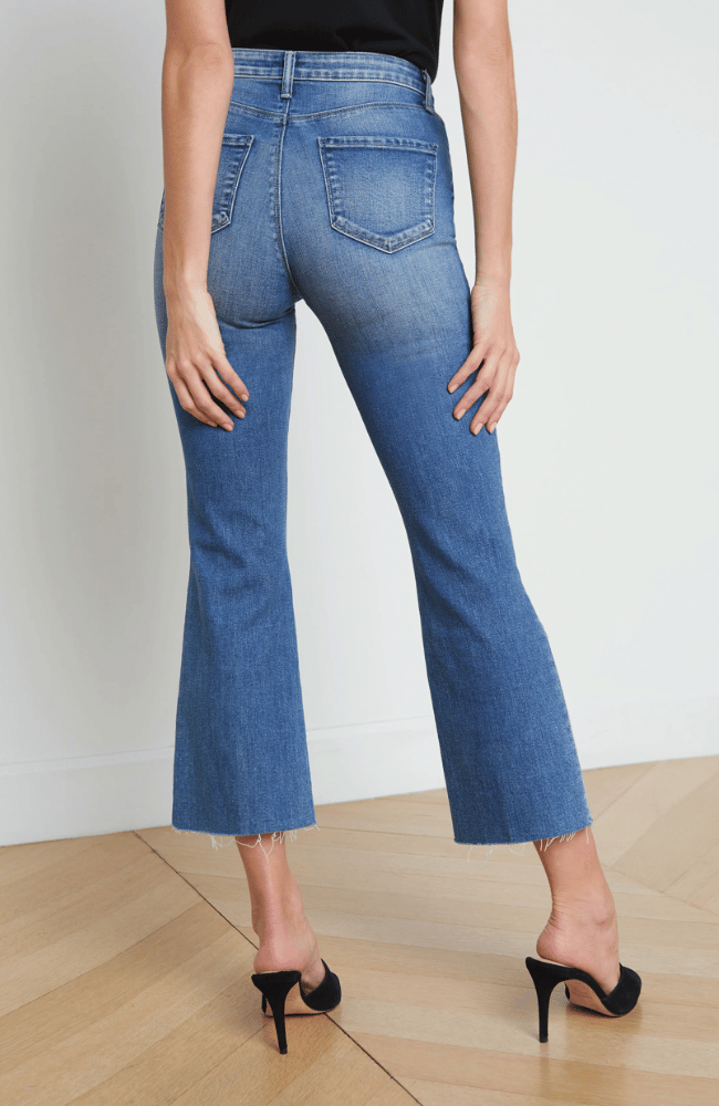 KENDRA CROPPED FLARE JEAN in LAGUNA-L'AGENCE-FLOW BY NICOLE CANADA