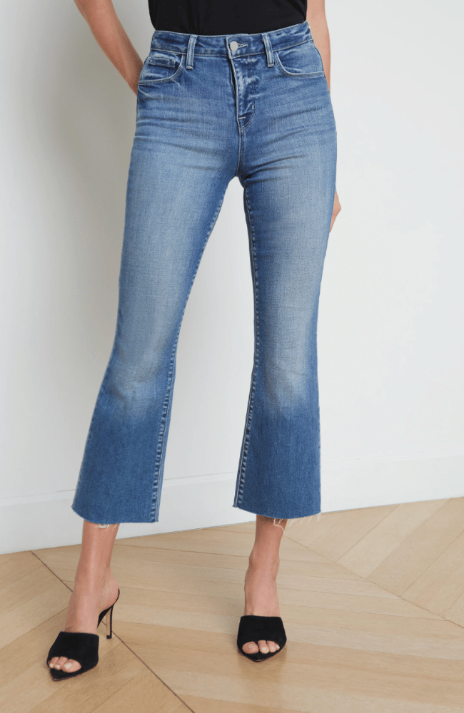 KENDRA CROPPED FLARE JEAN in LAGUNA-L'AGENCE-FLOW BY NICOLE CANADA