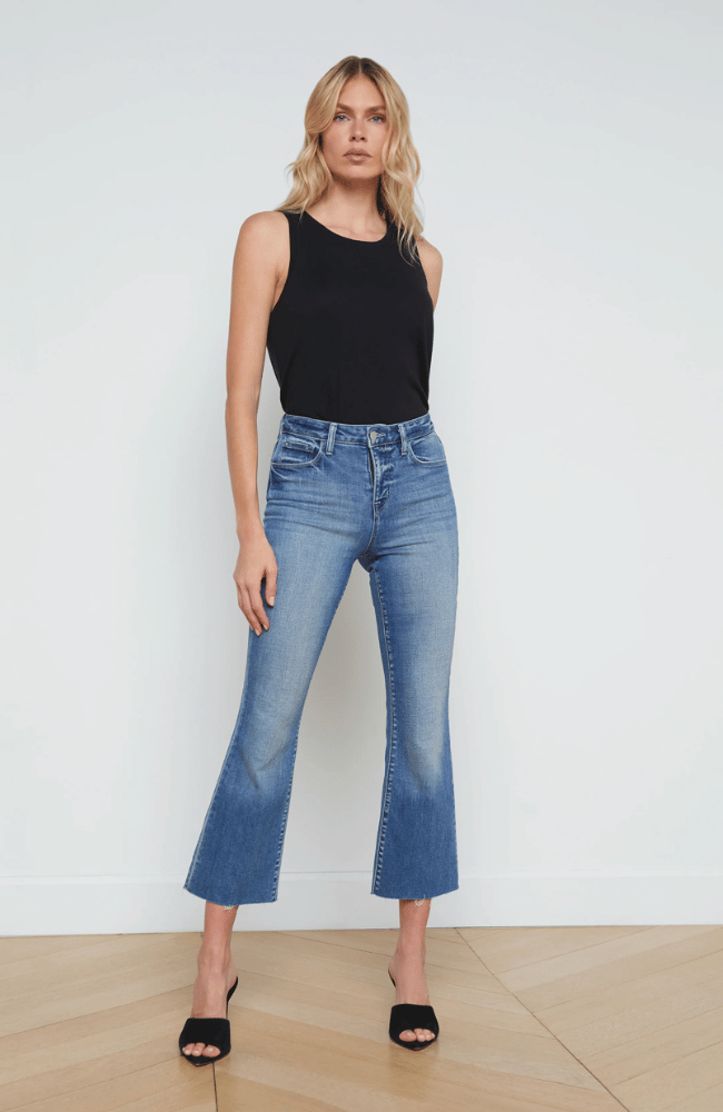 KENDRA CROPPED FLARE JEAN in LAGUNA-L'AGENCE-FLOW BY NICOLE CANADA