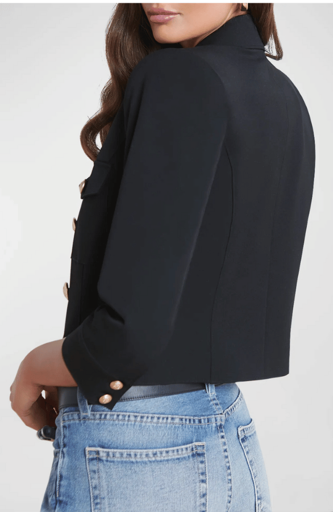 KUMI CROPPED FITTED JACKET BLACK-L'AGENCE-FLOW BY NICOLE CANADA