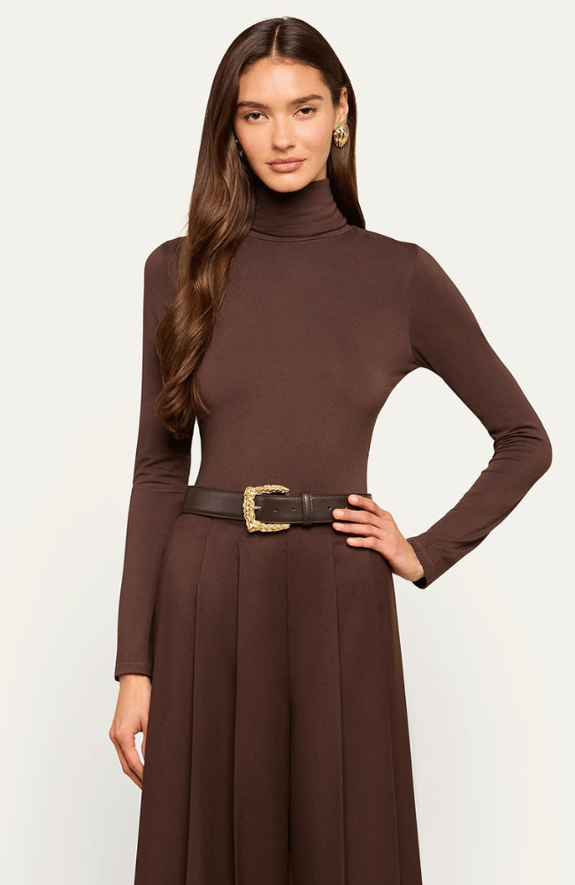 LANI TURTLENECK in DARK JAVA-L'AGENCE-FLOW BY NICOLE CANADA