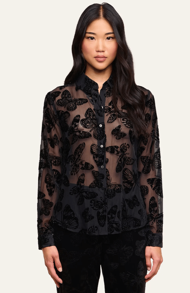 LAURENT BLOUSE in BLACK BUTTERFLY-L'AGENCE-FLOW BY NICOLE CANADA
