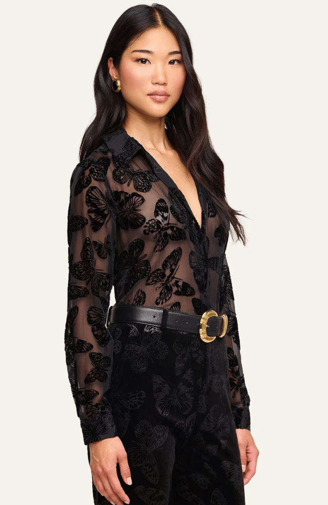 LAURENT BLOUSE in BLACK BUTTERFLY-L'AGENCE-FLOW BY NICOLE CANADA
