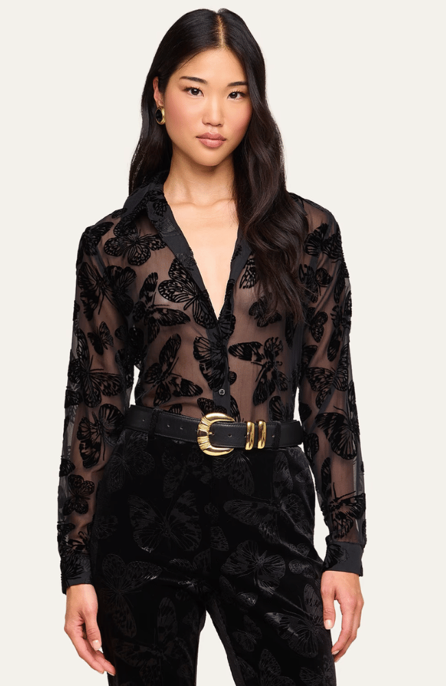 LAURENT BLOUSE in BLACK BUTTERFLY-L'AGENCE-FLOW BY NICOLE CANADA