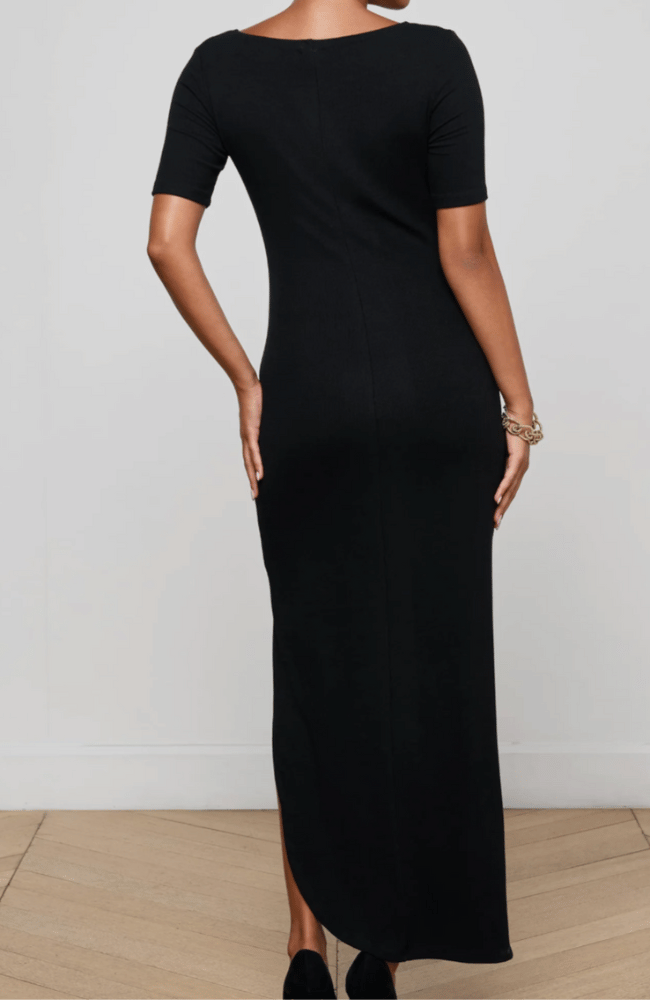 LENNON MAXI DRESS in BLACK-L'AGENCE-FLOW BY NICOLE CANADA