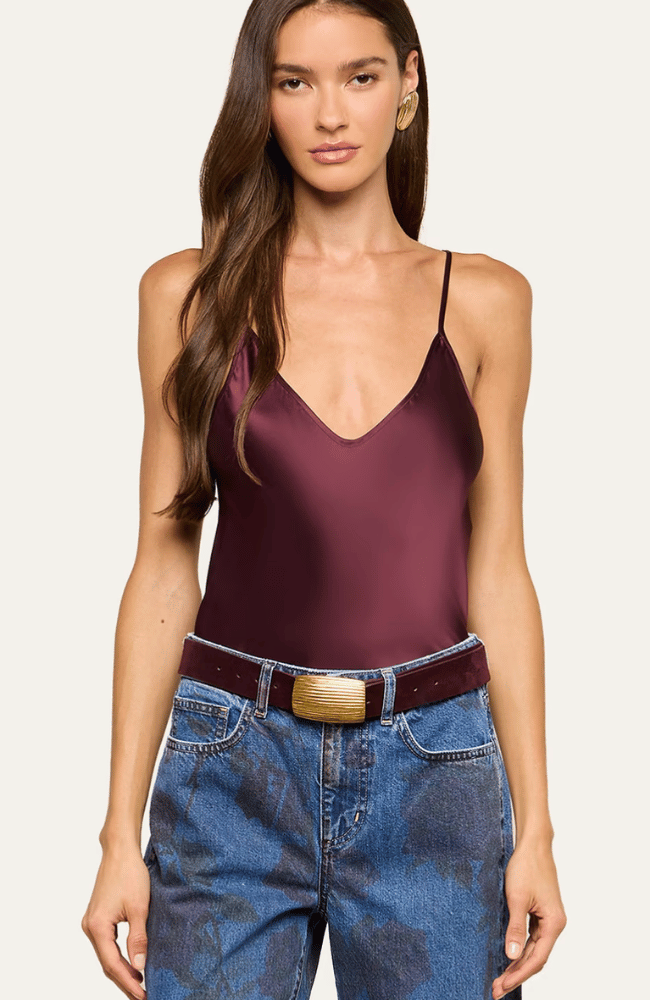 LEXI SILK CAMISOLE in DEEP SANGRIA-L'AGENCE-FLOW BY NICOLE CANADA