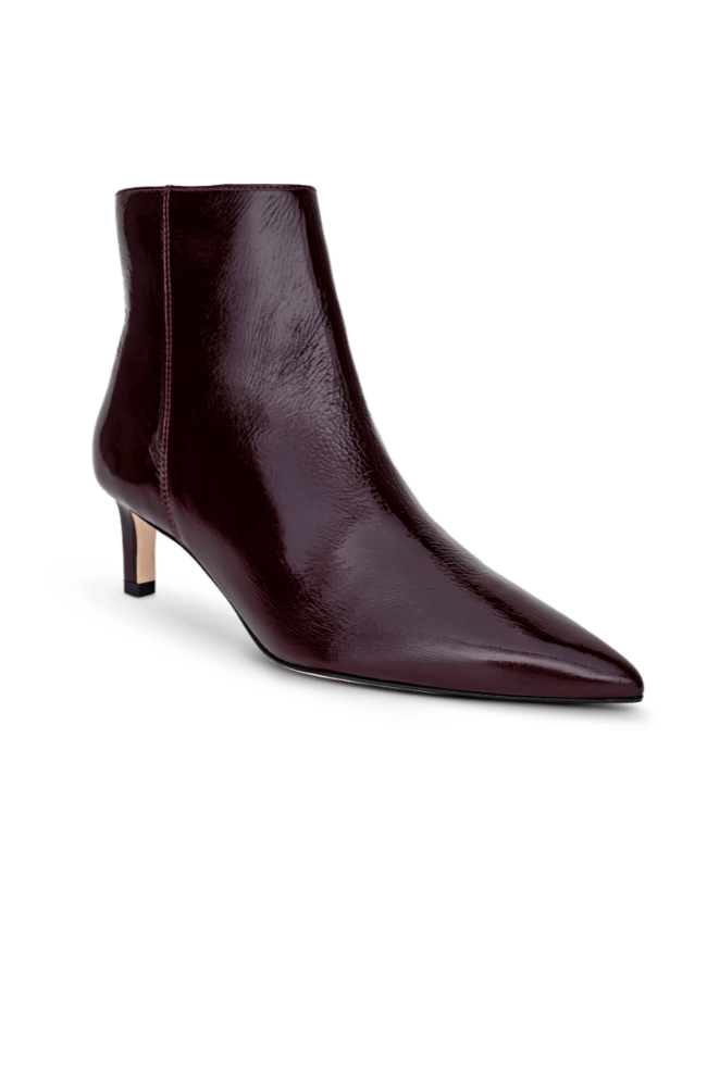 LILLY KITTEN HEEL BOOTIE in WINE PATENT-L'AGENCE-FLOW BY NICOLE CANADA